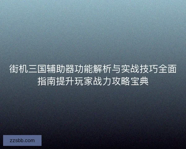 街机三国辅助器功能解析与实战技巧全面指南提升玩家战力攻略宝典